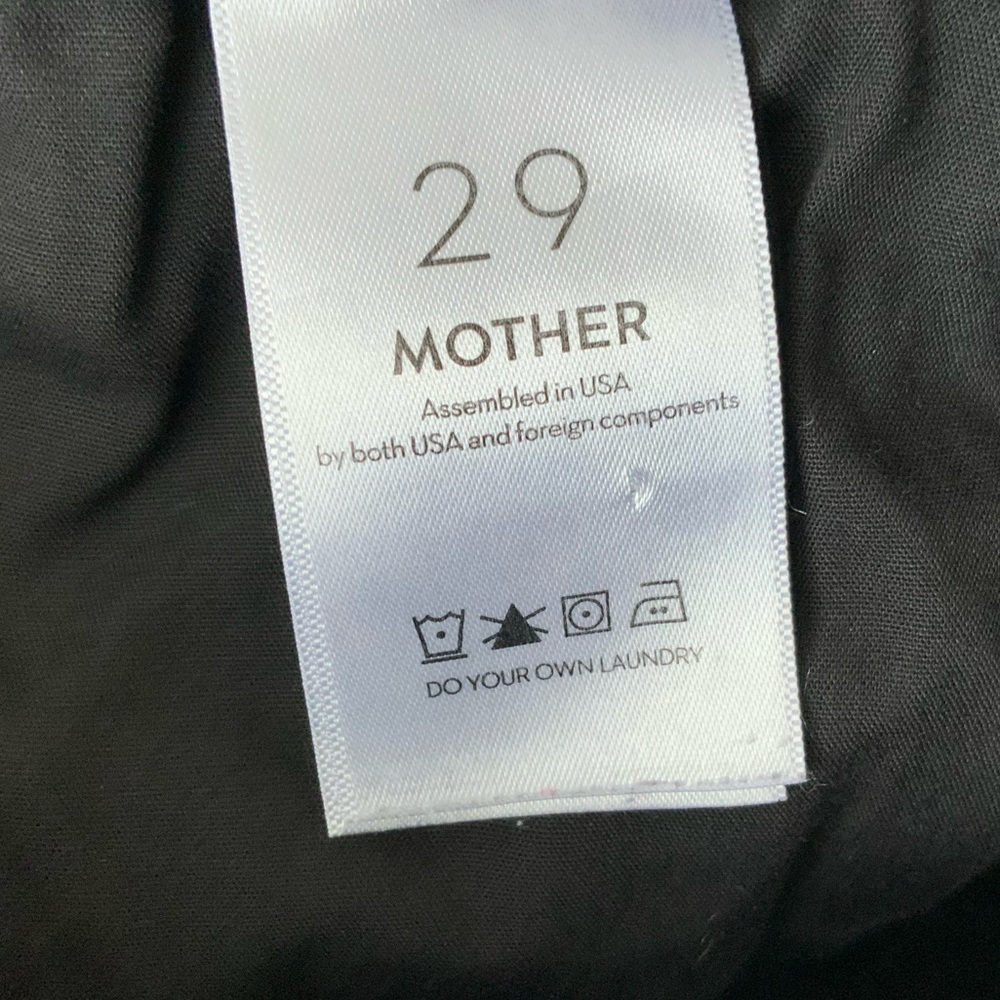 MOTHER Jeans Hustler Ankle Fray Encounters at Night Cropped Black Size 29 - Picture 11 of 15